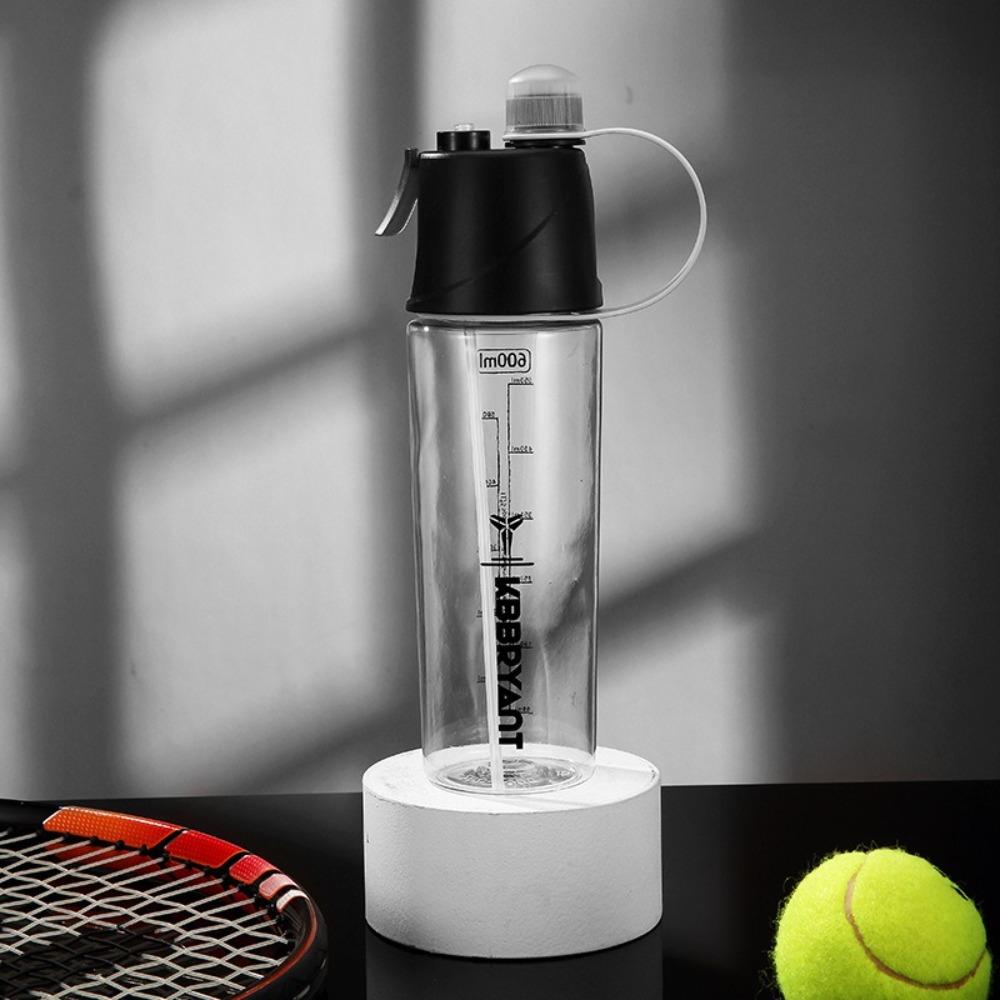 600ml Mist & Sip Water Bottle Insulated Spray Cool Sports Bottle for Fitness & Outdoor