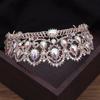 Baroque Ab Crystal Wedding Crown Bridal Tiaras Headbands For Queen Bride Diadem Headdress Prom Hair Jewelry Ornaments