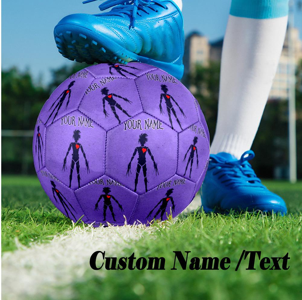 Custom Text Size 5 Soccer Ball, Standard Match Football For OutdoorEdward Scissorhands