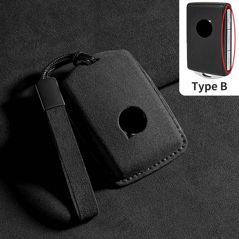 For Volvo S60 S90 XC40 XC60 XC90 V60 V90 T6 T8 Suede Car Smart Remote Key Case Cover Protector Auto Shell Decorative Accessories