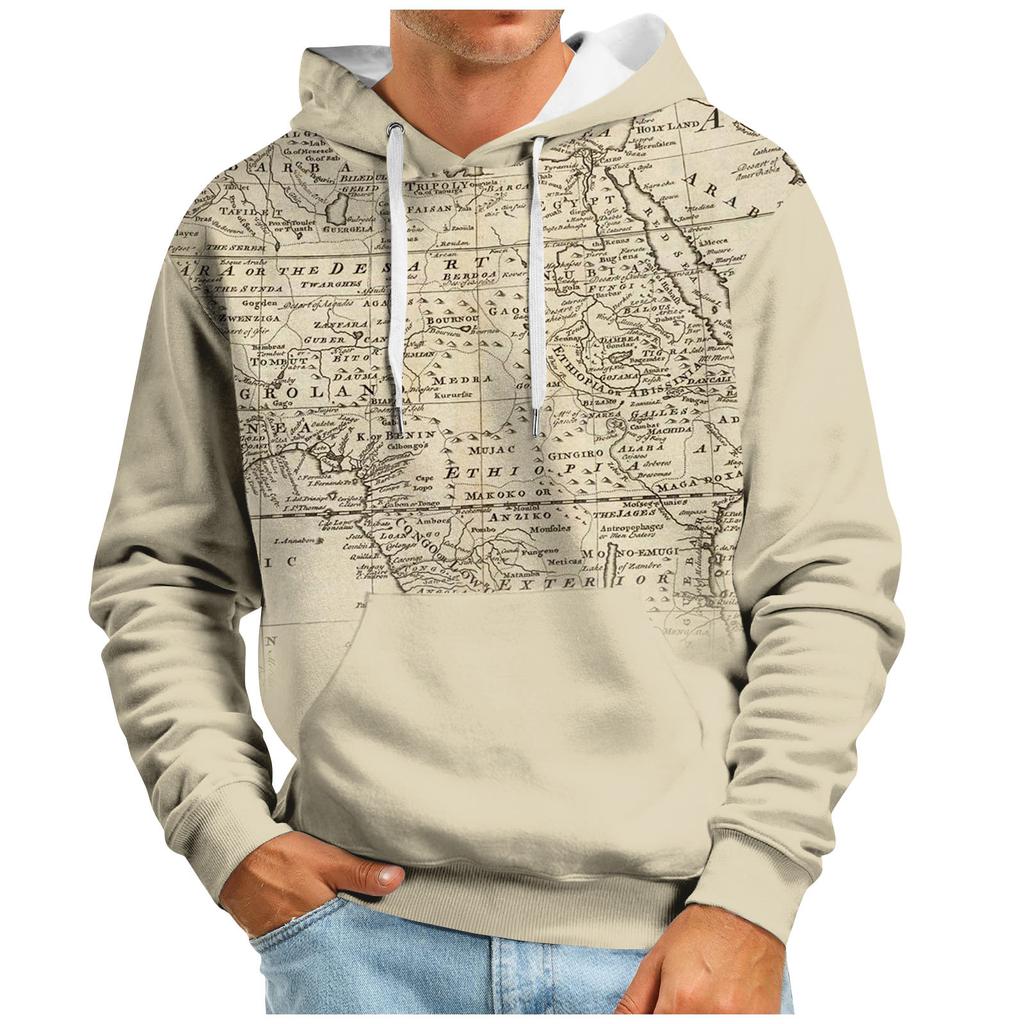 Мужская толстовка с капюшоном в стиле ретро с длинным рукавом, топы, куртка, верхняя одежда