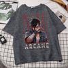 Arcane Vi Модная уличная футболка для мужчин женщин Лига Легенд Тренд Одежда Джинкс Аниме Фанатам Подарок Футболки в уличном стиле