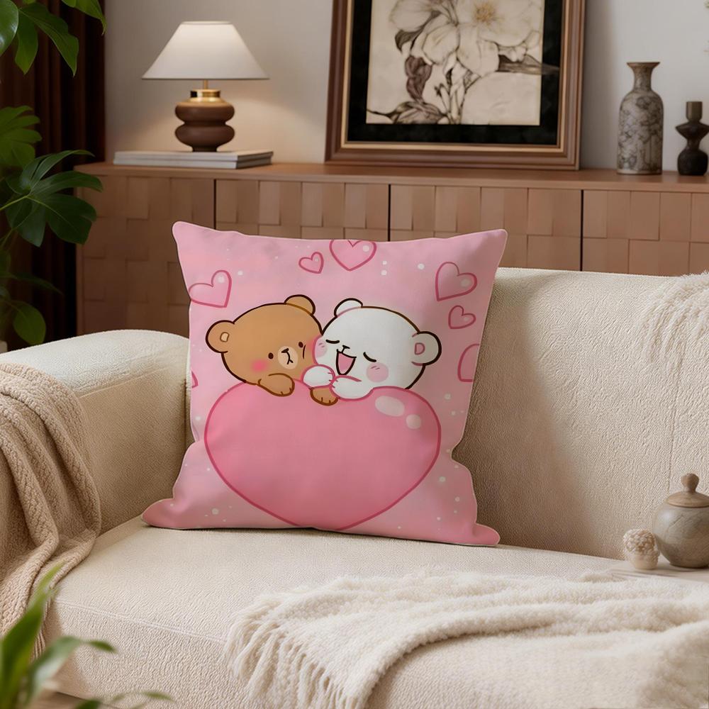 Cute Milkbear Cushion Cover Cushion Cover Set 4Pcs 50x50 45x45 40x40 Pillowcase Decorative Sofa Home Decor