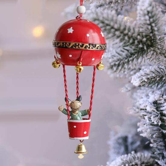 Рождественский кулон, железный воздушный шар, украшение с колокольчиком, фигурка Санта-Клауса, горячая