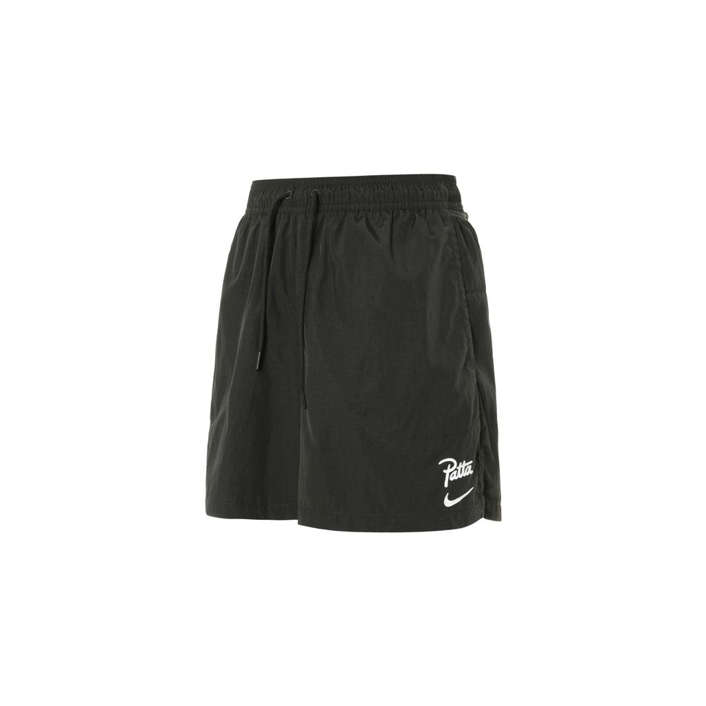 Nike X Patta SS24 Комфортные уличные повседневные шорты с логотипом до середины талии на эластичном шнурке Брюки унисекс Черные FJ3064-010