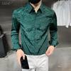 Handsome Solid Straight Turn-down Collar Thin Shirts Fashion Spring Summer Business Casual Printing Button Men's Clothing 2023