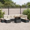 VidaXL 9-Piece Garden Sofa Set with Cushions Black Poly Rattan 3360087