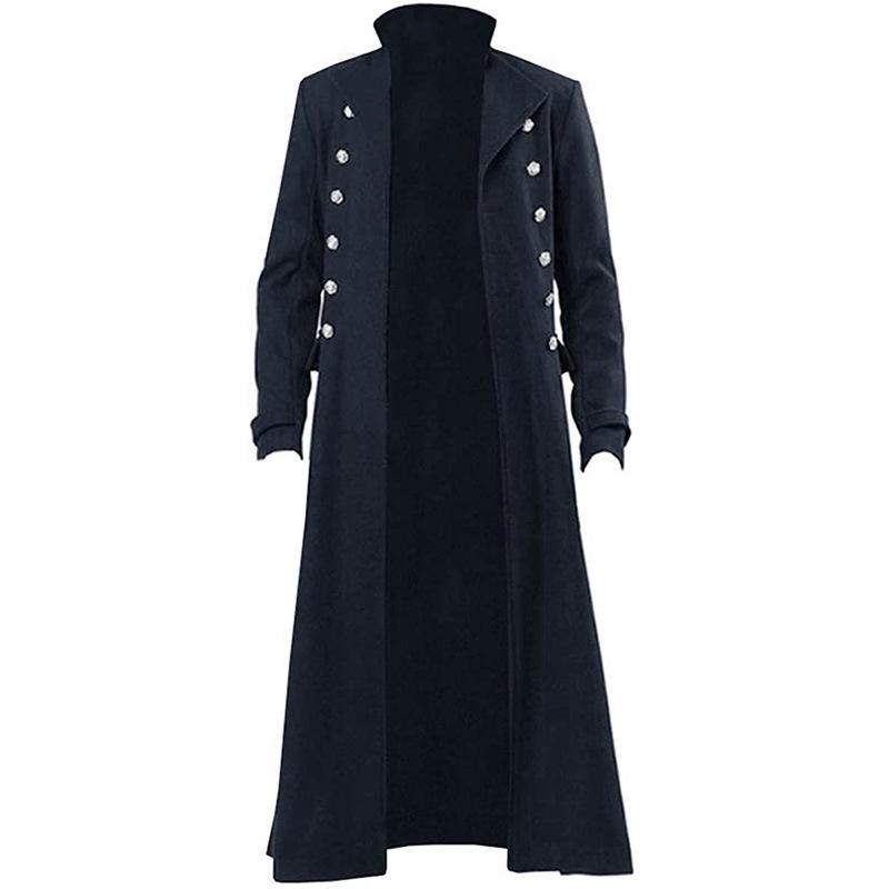 Medieval Steampunk Retro Gothic Coat Windbreaker Jacket Victorian Uniform Long Section Men Coat Cosplay Costumes
