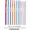 12Pcs Aluminum Oxide Knitting needles Crochet Hook Weave Knitting needles set Needlework Threads for knitting