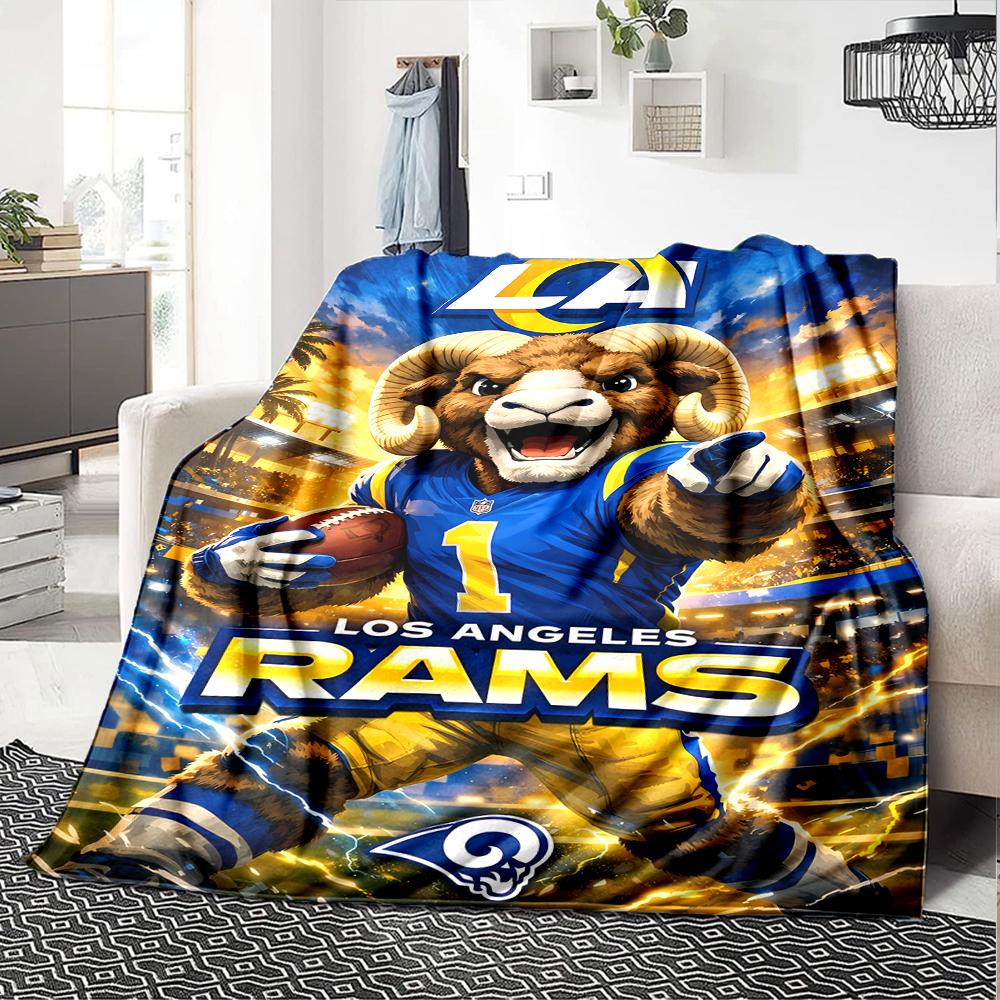 1pc Blanket - Los Angeles Rams logo Print Design,Lightweight Blanket for Sofa,Bed- Soft &Warm,Gift for All Seasons