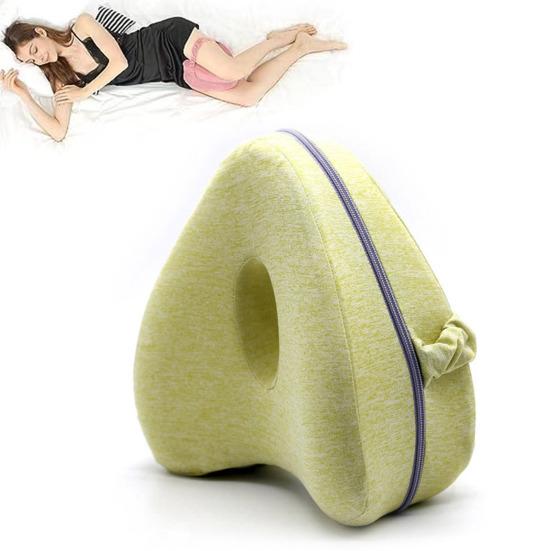 Leg Knee Pillow Memory Foam Leg Pillow with Elastic Strap Ergonomic Knee Cushion with Washable Cover for Side Sleepers Soothing Pain Relief