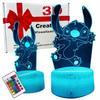 Lilo And Stitch Stitch 16 Led 3D Night Light For Children + Remote Control