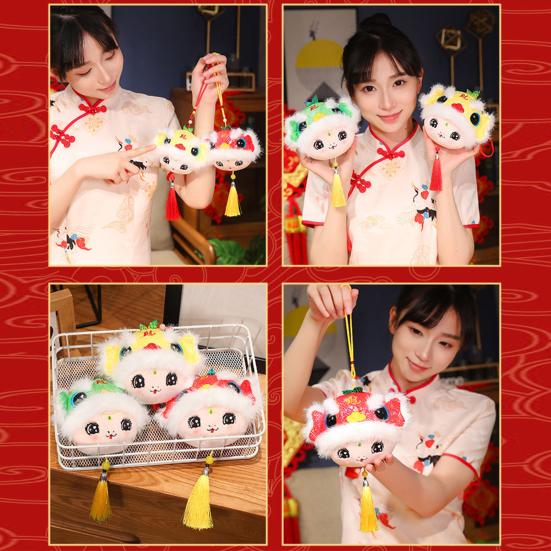 Подвеска в виде плюшевой змеи, мультяшная змея, брелок для ключей, талисман со знаком зодиака, кукла для китайского Нового года