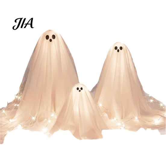 Indoor Outdoor Yard Decor 3Pcs Halloween Decorations Lighted Ghost Table Decor, LED Lamp, White Luminous Floating Party Supplies Centerpiece,