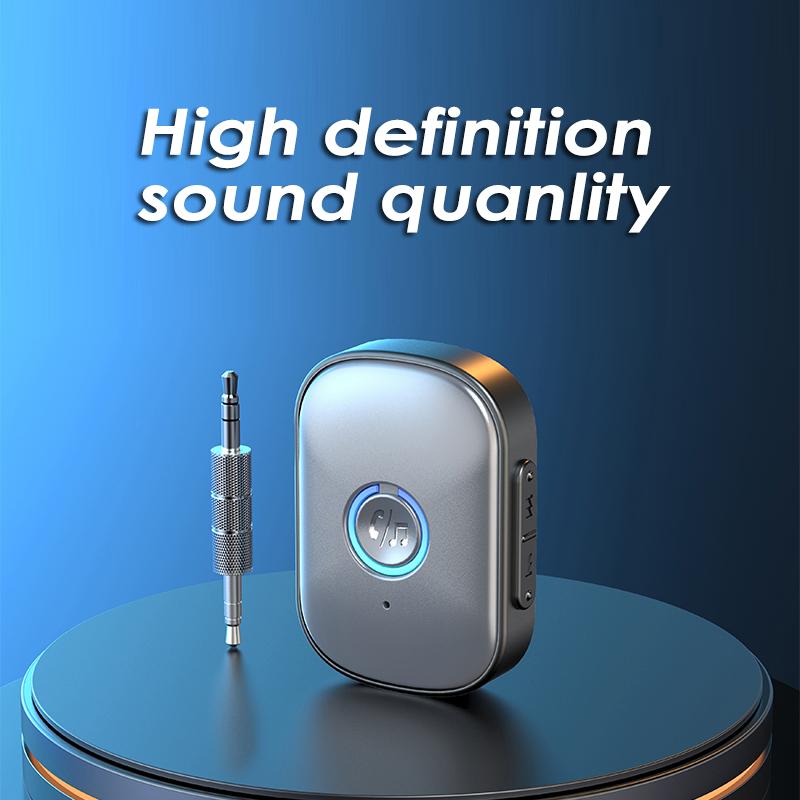 Автомобильный Bluetooth 5.3 AUX адаптер шумоподавление 3,5 мм разъем стерео беспроводной аудио приемник с микрофоном для усилителя динамика