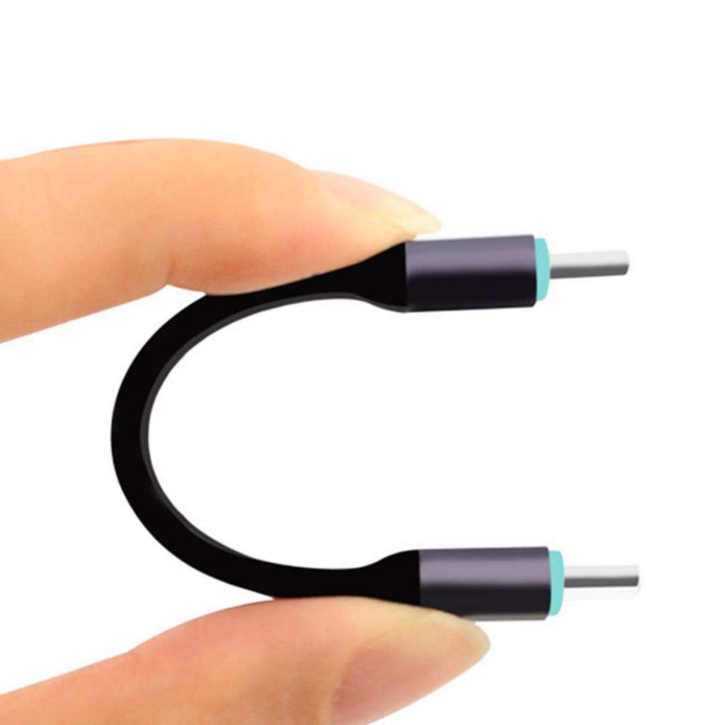 Короткий кабель USB-C - Type-C 10 см 20 Гбит/с Быстрая передача данных Высокоскоростной мягкий зарядный шнур Алюминий+никелевое покрытие