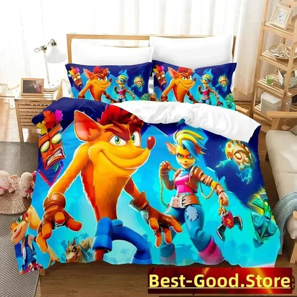 3D Печать Игровой Комплект Постельного Белья Crash Bandicoot Пододеяльник Простыня Печатный Комплект Постельного Белья Наволочка Полный Queen King Размер Одеяло Спальня