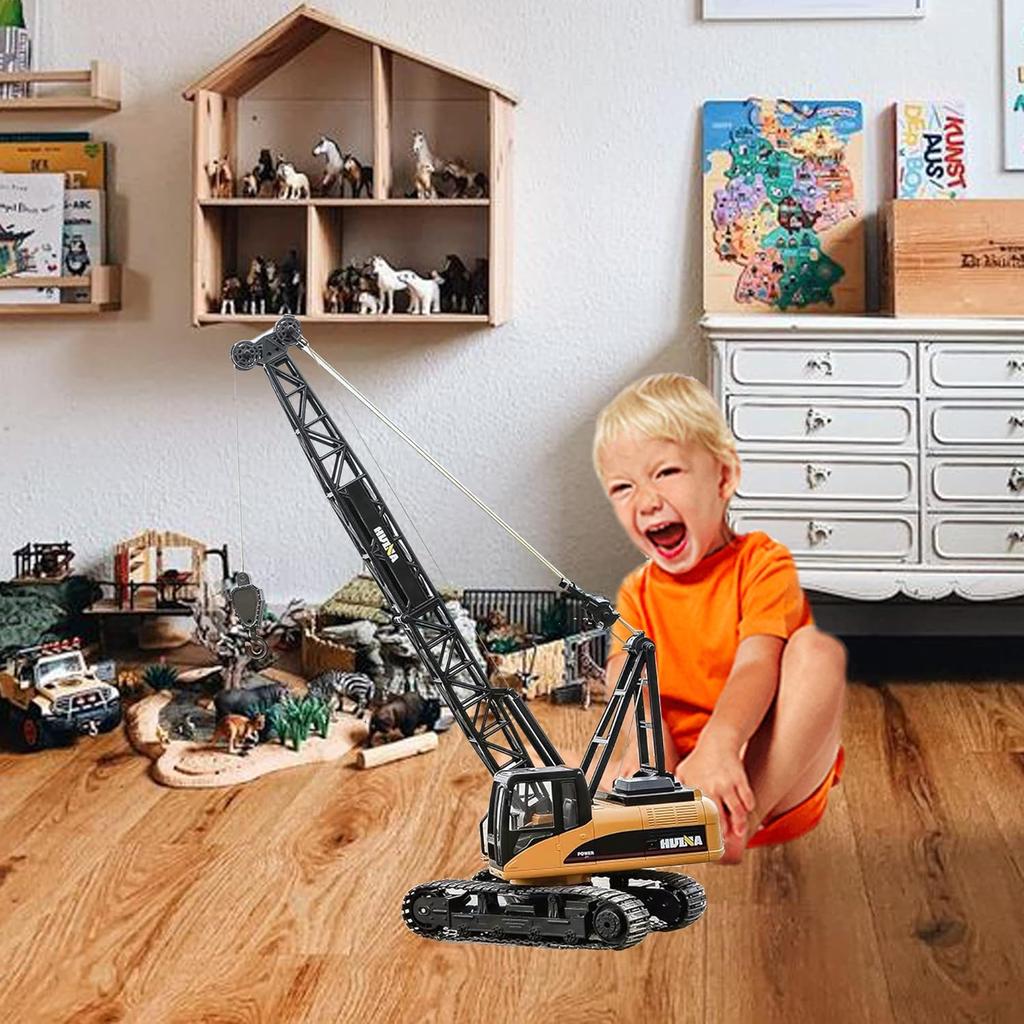 1/50 Прочный строительный металлический гусеничный кран, Автокран, Игрушки-машинки для детей, Игрушки-машинки для песочницы на улице, Подарок на день рождения Малыш Мальчик Ребенок
