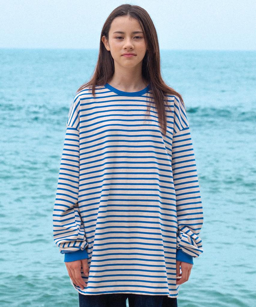 MIDNIGHT12AM Striped Long Sleeve - Blue