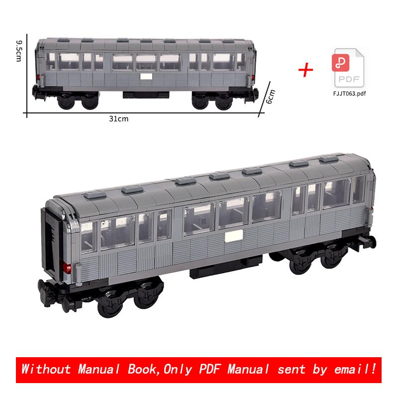 Creative Technica Ideas City Christmas Retro Sightseeing Carriage Tank Car Train Moc Railway Express Bricks Building Blocks Toys