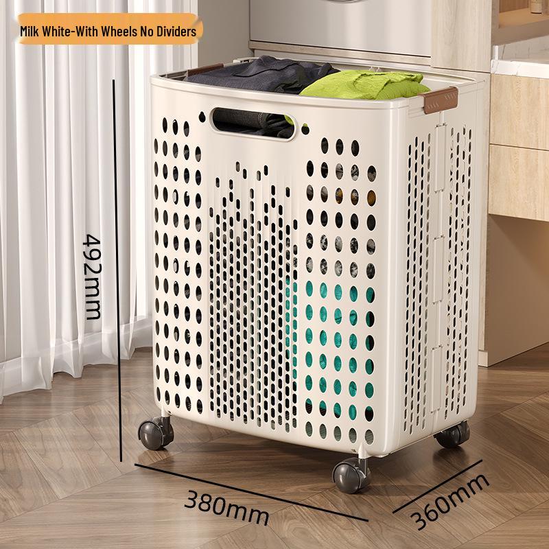 Складная корзина для белья большой вместимости в стиле шкива с перегородкой
