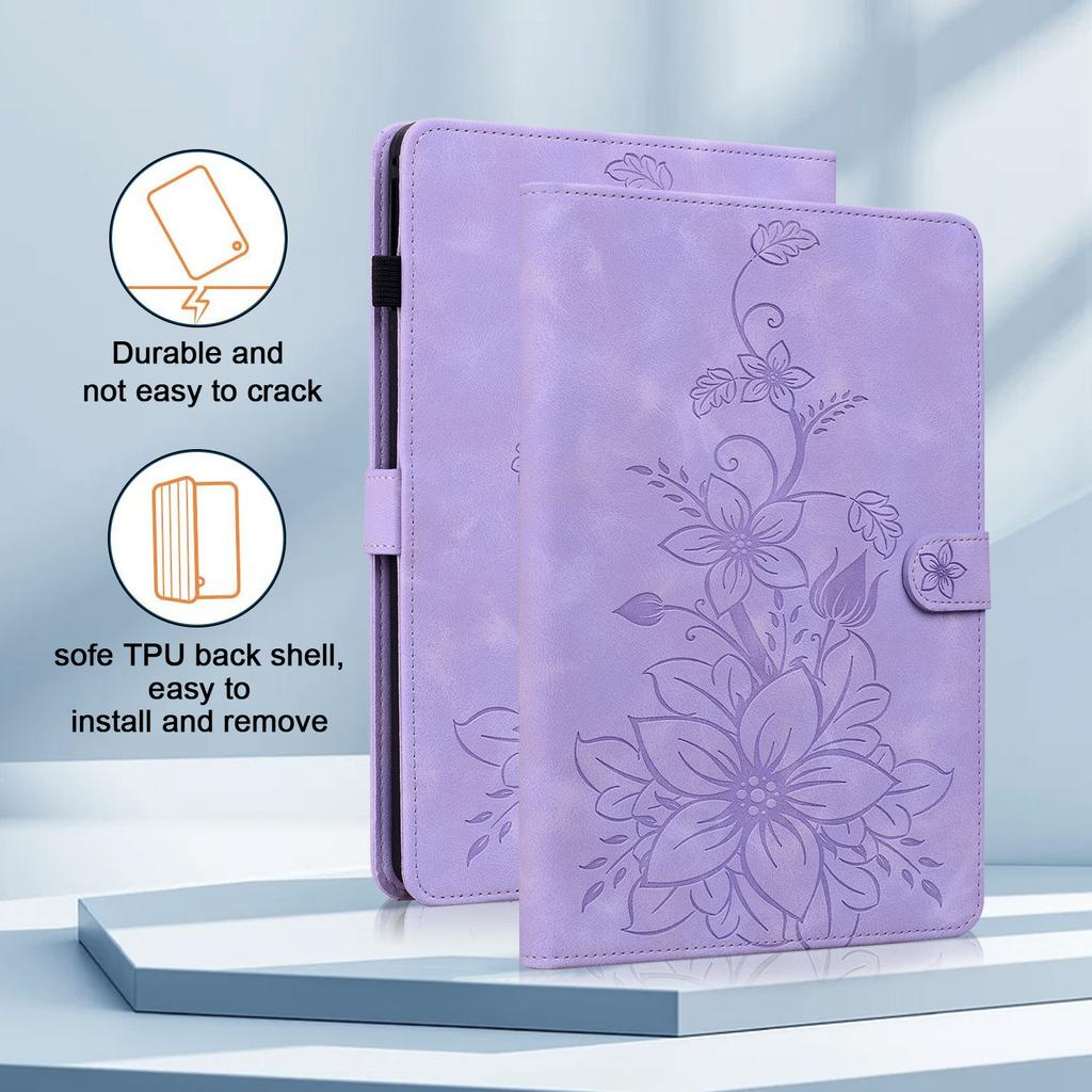 Emboss PU Leather Stand Case for Xiaomi Redmi Pad 2 2025 11.0 Inch Model 25040RP0AG 25040RP0AI with Card Slots Cover Shockproof
