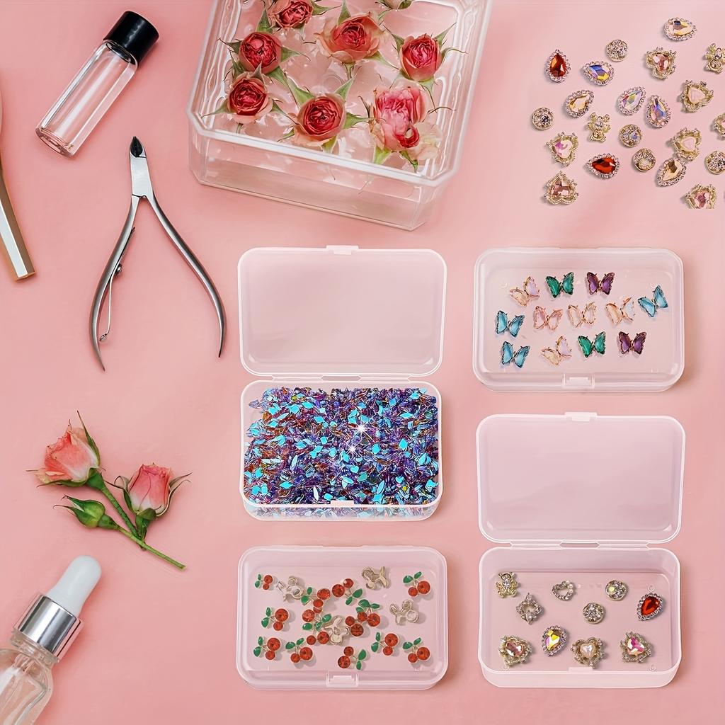 6 шт. Прозрачные пластиковые ящики для хранения Прозрачные контейнеры-органайзеры для дома, офиса, кухни, кладовки, органайзеры для хранения мелких предметов