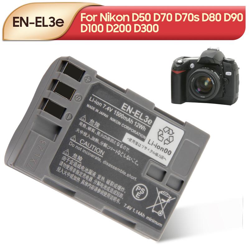 Аккумуляторная литиевая батарея для камеры Nikon D50 D70 D70s D80 D90 D100 D200 D300S D300 D700 EN-EL3E 1500 мАч 7,4 В