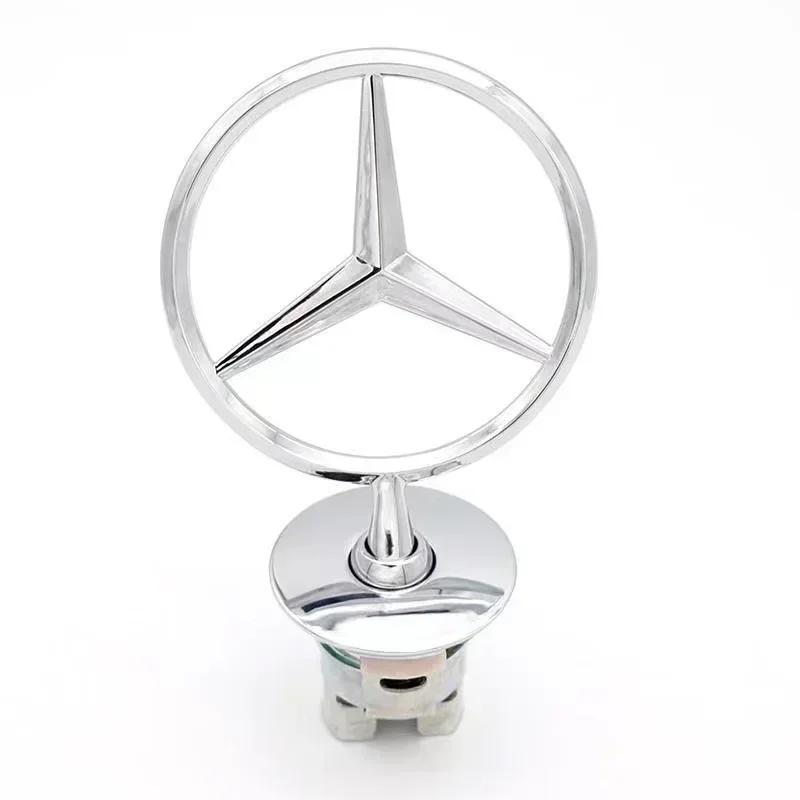 Автомобильная наклейка для Mercedes Benz 44 мм Хромированный значок-звезда на капот Автомобильный передний значок-логотип для Mercedes Benz C E S Class W204 W205 W212 W21