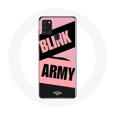 Coque Pour Samsung Galaxy A21S BTS ARMY Et Blackpink Blink Rose Noir