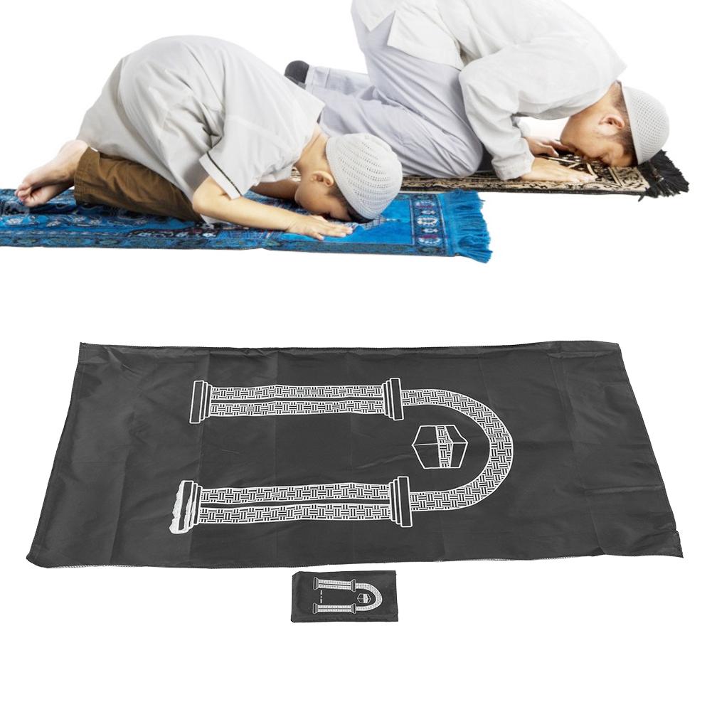 Мусульманский молитвенный коврик, портативное непромокаемое тканевое прямоугольное одеяло для гостиной дома, черный