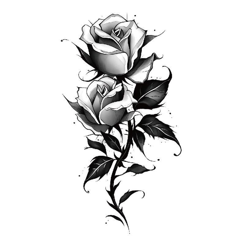 Набор наклеек для татуировки «Бабочка Роза Цветок» из серии «Эмми Блэк» на водную бумагу