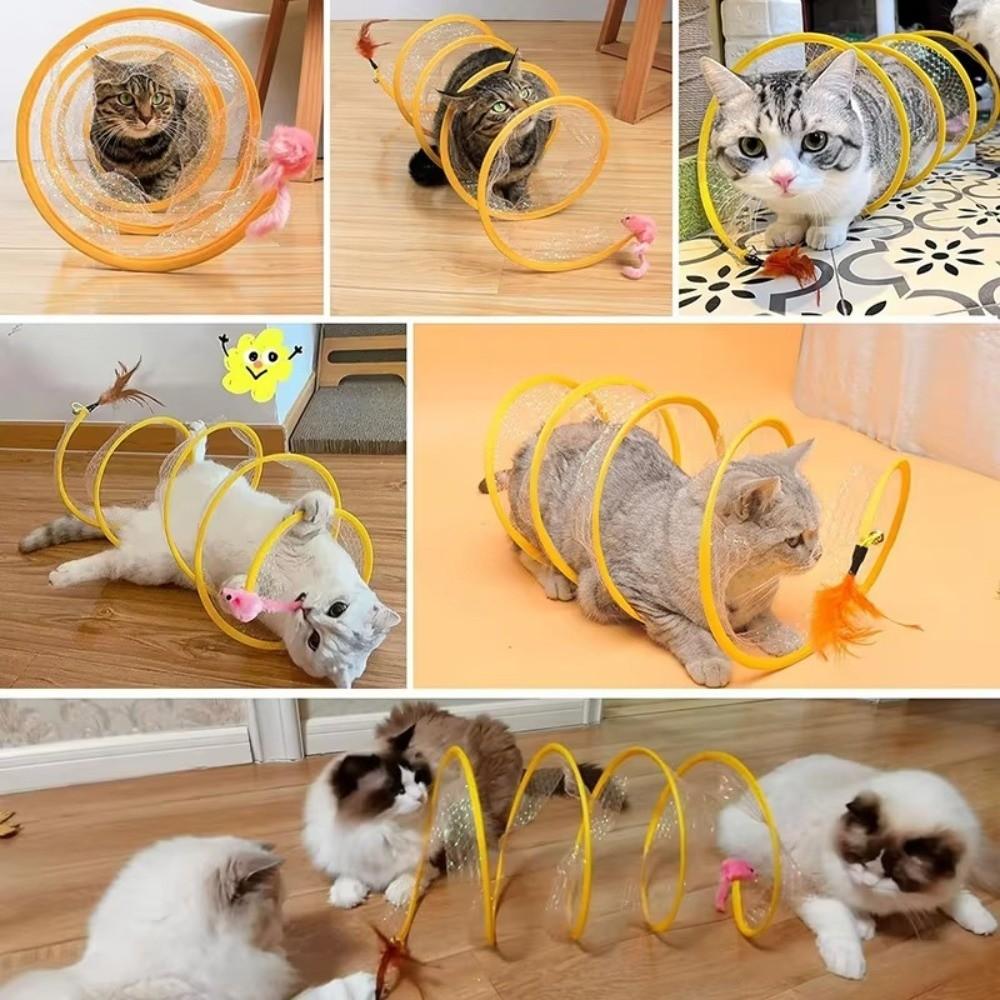 Elastic Cat Tunnel Tube Portable Interactive Cat Toy Fun Foldable Cat Play Tunnel Pet Supplies