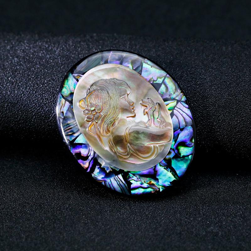 Blucome Натуральная ракушка морского ушка, брошь с медалью красоты, женская брошь для пальто, костюма, булавки для лацкана, подарок на Новый год