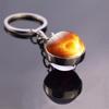 Sun Earth Double Side Glass Ball Nebula Moon Keychain Solar System Planet Keyring Luminous