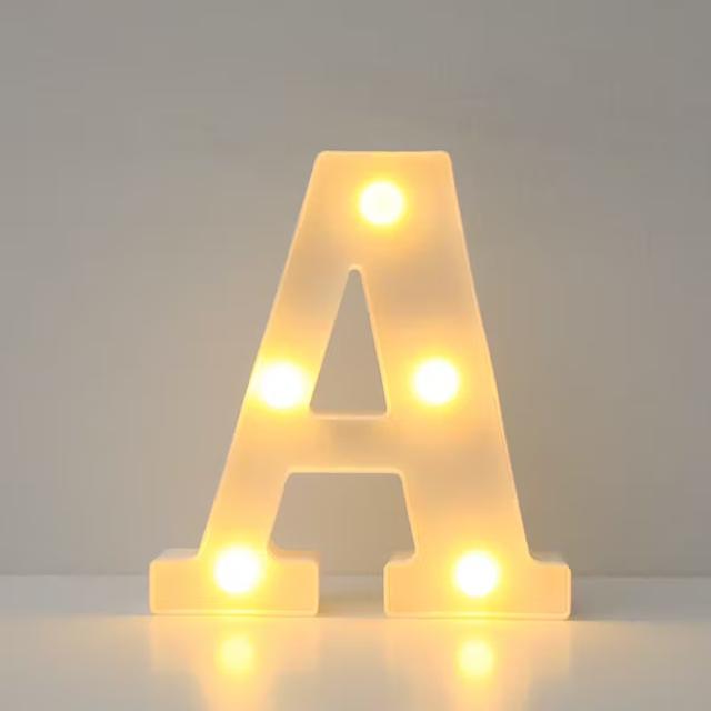 LED Letter A Lamp 16.5 cm Battery-Powered Table Wall Decoration for a Party