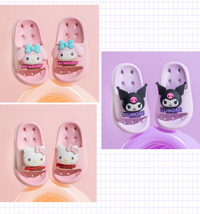 Sanrio 3D Мультяшные Быстросохнущие Нескользящие Детские Комнатные Шлепанцы для Душа, Без Запаха и Тихие