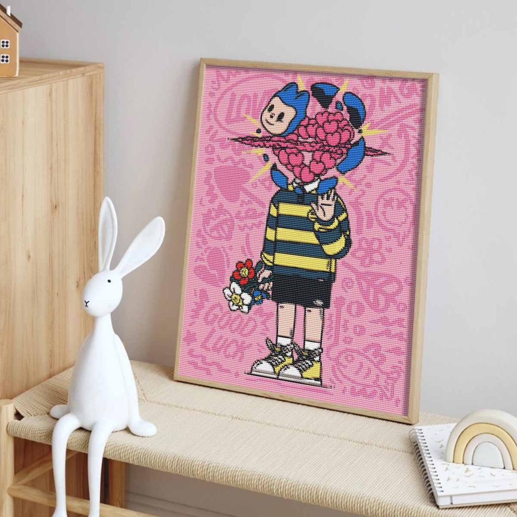 Diamond painting painting kit heart flower character handmade diy home decoration painting