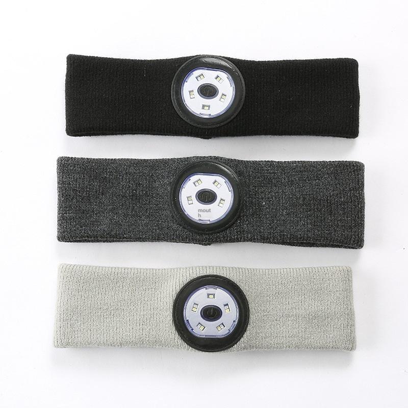 LED Light Sports Headband, Cotton Bluetooth 5.0 Headband for Running, Outdoor
