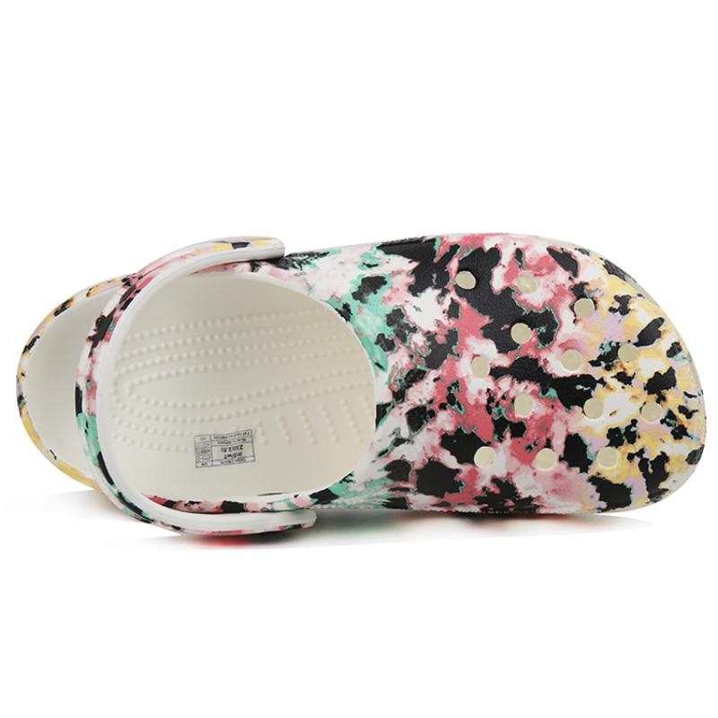 Crocs Классические сабо с узором, обувь с разноцветной вставкой, унисекс 'Черный Розовый Зеленый'