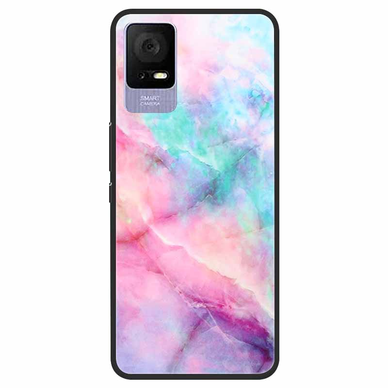 For TCL 405 / 406 / 408 / T506 Case Flower Marble Black Bumper Soft TPU Silicone Cover for TCL 408 405 Phone Cases Lovely Capas
