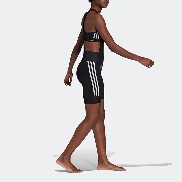 Adidas Полосатый велосипедный комбинезон женский комбинезон черный GK6157