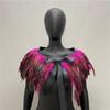 Женская шаль в готическом стиле с перьями, накидка, шарф, наплечный платок, карнавальный костюм ручной работы, винтаж