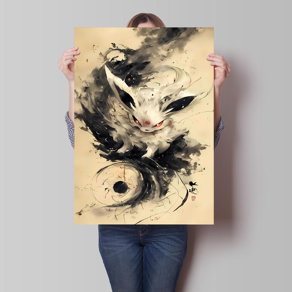 Japanese Anime Canvas Paintings Pokemon Umbreon Retro Style Cartoon Picture Modern Home Living Room Children's Room Decor Poster