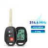 3/4 кнопки HYQ12BDM/HYQ12BEL 314.4Mhz G/H чип дистанционный ключ-брелок для автомобиля Toyota Camry Corolla Prius C RAV4 2013-2019