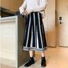 Вязаная юбка средней длины для женщин, осенне-зимняя тонкая и универсальная шерстяная юбка трапециевидной формы средней длины с высокой талией, женские топы