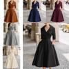 Elegant Satin Long Sleeve Dress With High Waist For Business And Street Style Women