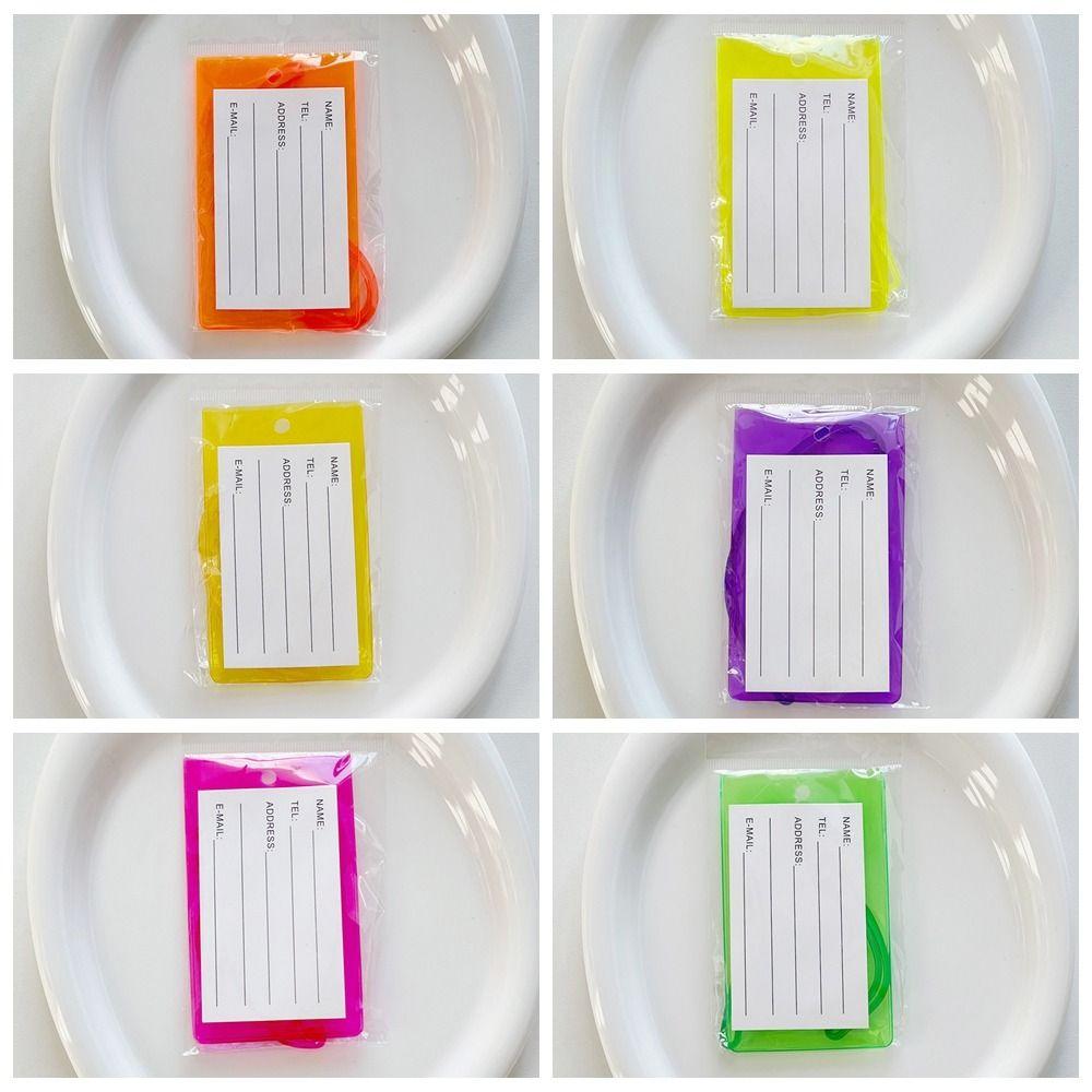 Colorful Baggage Name Tags PVC Airplane Suitcase Tag Portable Information Card Airplane Check-in