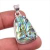 Натуральный камень из раковины абалона, 925 проба, цельное стерлинговое серебро, подарочная подвеска 1,75" g9N04