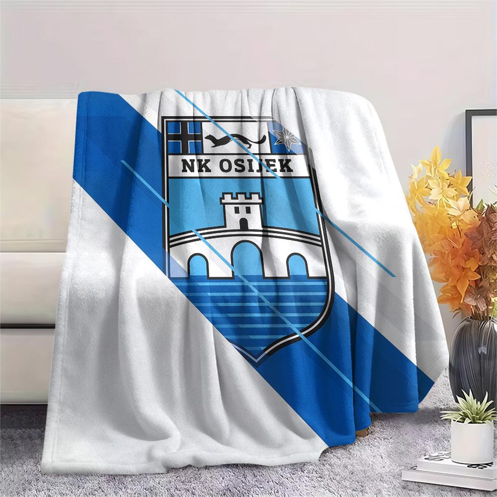 NK Osijek Print Flannel Blanket, High quality Comfortable for All Seasons, Home Decor, Warmth and Comfort